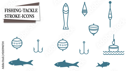 FISHING TRACK STROKE ICONS