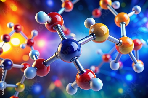 Methanol Molecular Structure: 3D Rendering of CH3OH Chemical Formula, Rule of Thirds Composition