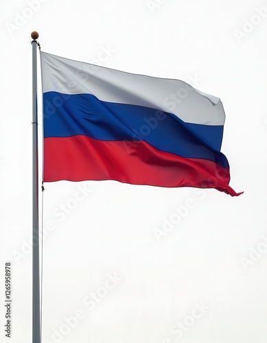 russian federation flag on white background photo