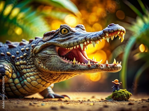 Miniature Crocodile Attack: Tilt-Shift Wildlife Photography
