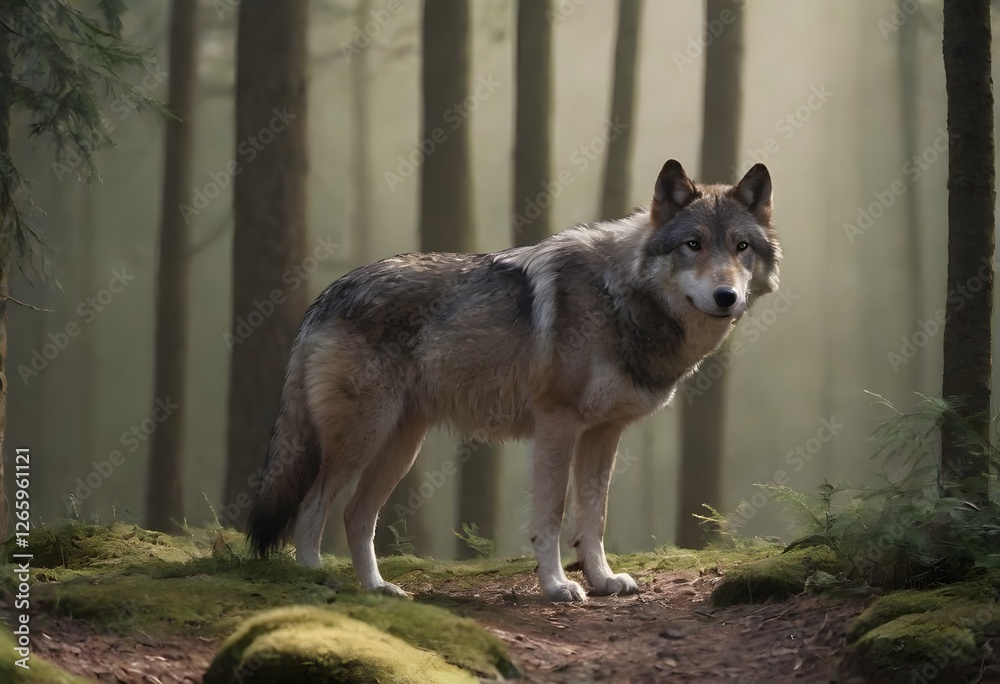 Obraz premium Majestic Wolf in the Wild