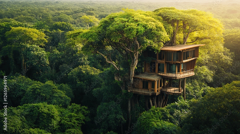 Luxurious Treetop House Nestled In Lush Rainforest Canopy Luxurious Treetop House Nestled In Lush Rainforest Canopy