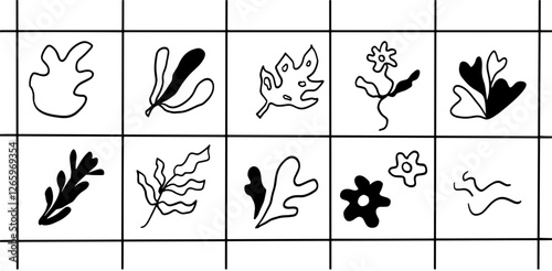 Minimalist Botanical Line Art – Nature Inspired Aesthetics Illustration Set