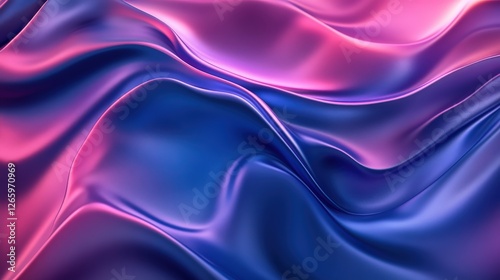 Wallpaper Mural Abstract Purple Blue Satin Fabric Draped Waves Torontodigital.ca