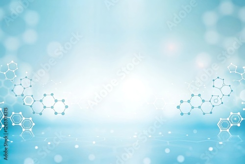 White and Light Blue Medical Abstract Gradient Background with Molecules: Perfect for Healthcare Branding, Scientific Presentations, and Pharmaceutical Design Projects