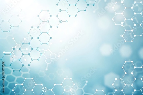 White and Light Blue Medical Abstract Gradient Background with Molecules: Perfect for Healthcare Branding, Scientific Presentations, and Pharmaceutical Design Projects