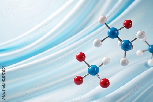 White and Light Blue Medical Abstract Gradient Background with Molecules: Perfect for Healthcare Branding, Scientific Presentations, and Pharmaceutical Design Projects
