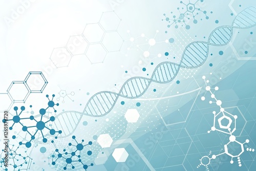 White and Light Blue Medical Abstract Gradient Background with Molecules: Perfect for Healthcare Branding, Scientific Presentations, and Pharmaceutical Design Projects