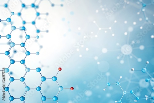 White and Light Blue Medical Abstract Gradient Background with Molecules: Perfect for Healthcare Branding, Scientific Presentations, and Pharmaceutical Design Projects
