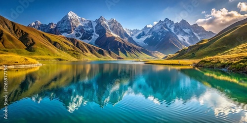 Minimalist Scenic View: Mestia to Koruldi Lakes, Georgian Mountains photo