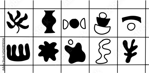 Boho Shape Illustration Set – Minimalist Abstract Aesthetic