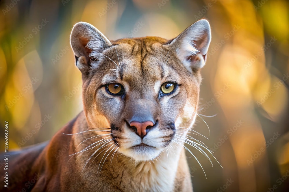 Obraz premium Minimalist Wildlife Photography: Majestic Cougar in Natural Habitat