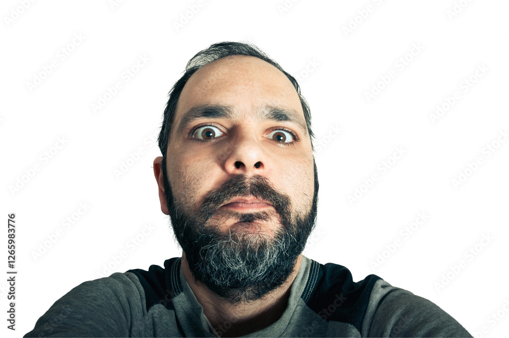 Obraz premium Funny man portrait with beard