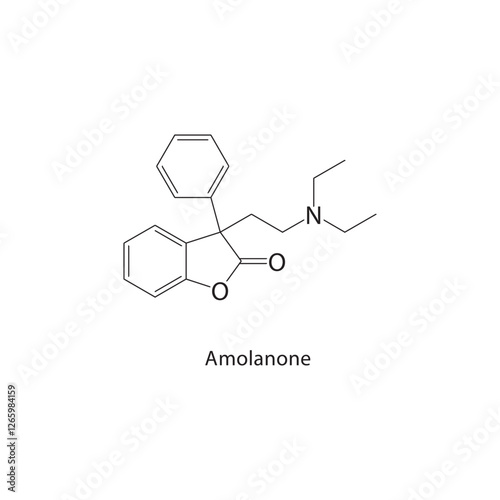 Amolanone skeletal structure.Flavonoid compound schematic illustration. Simple diagram, chemical formula.