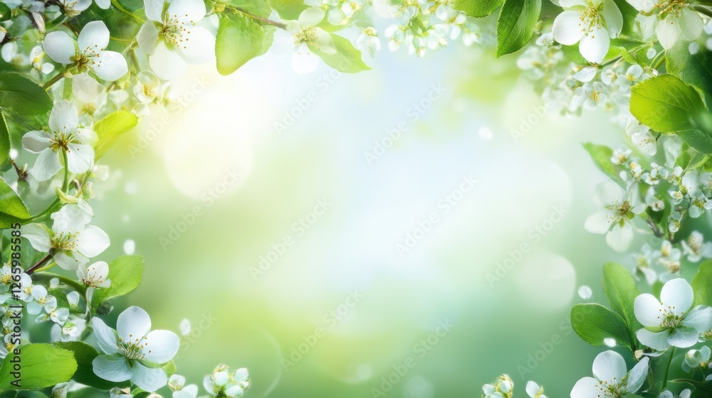 Beautiful background template made of Spring flowers. Beautiful background template made of Spring flowers.