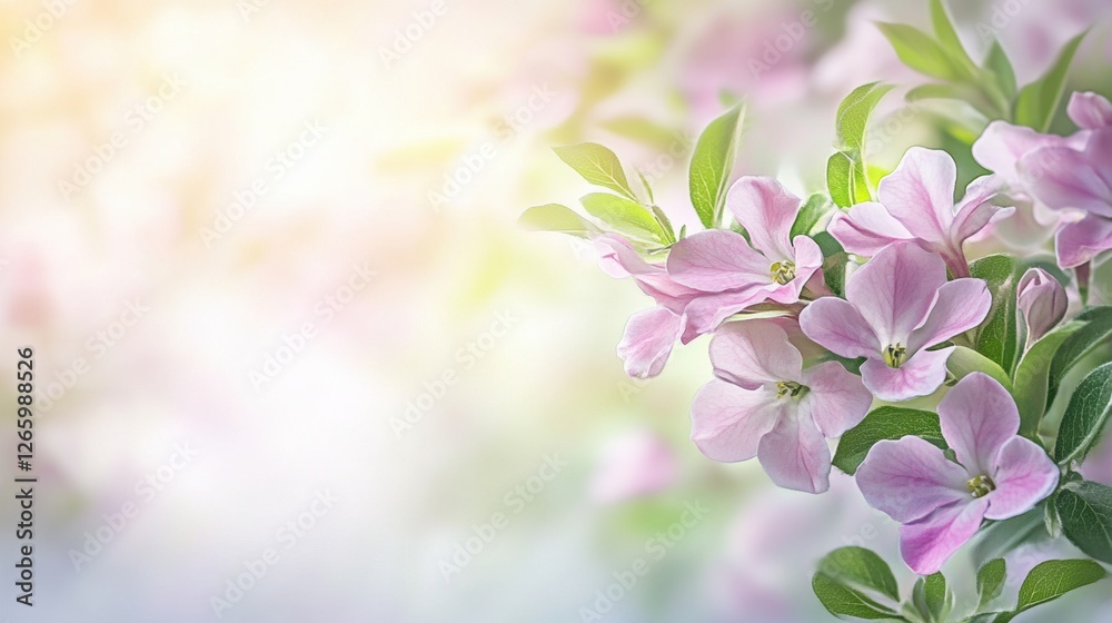 Fototapeta premium Beautiful background template made of Spring flowers.