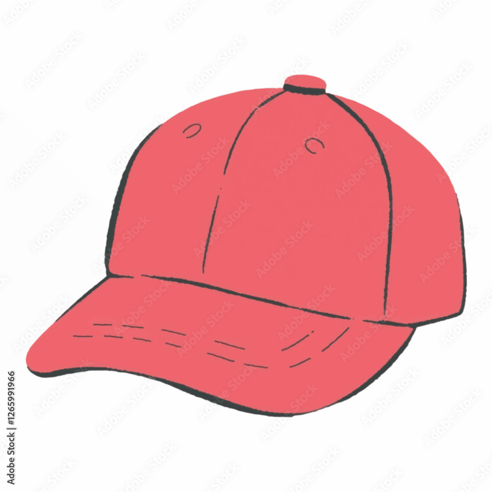 Illustration Baseball Cap Red Isolated Background for Fashion Design Illustration Baseball Cap Red Isolated Background for Fashion Design
