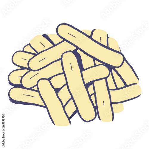 Illustration French Fries Isolated Background Fast Food Icon