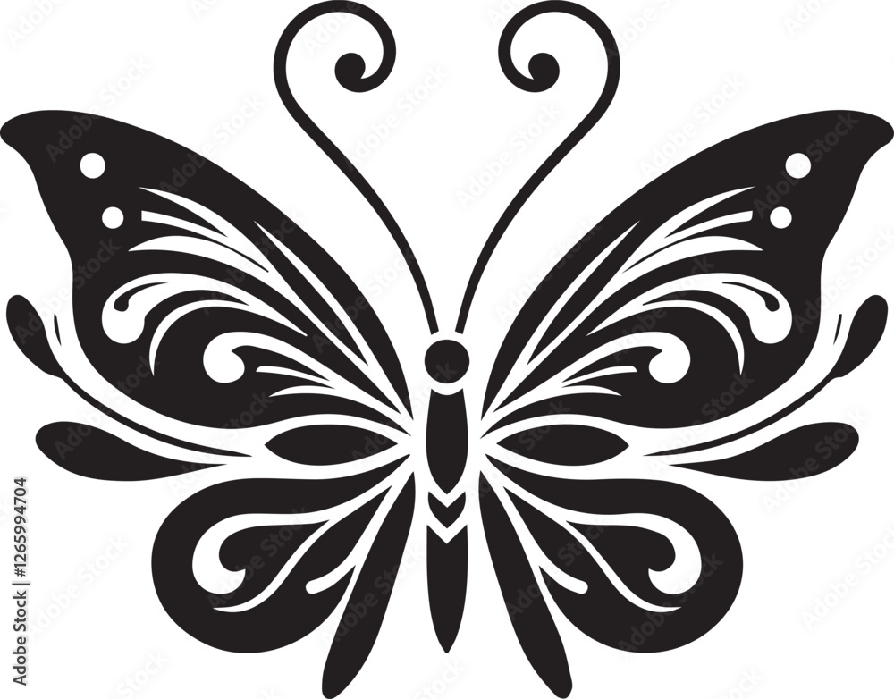 silhouette of a butterfly with wings vector icon silhouette of a butterfly with wings vector icon