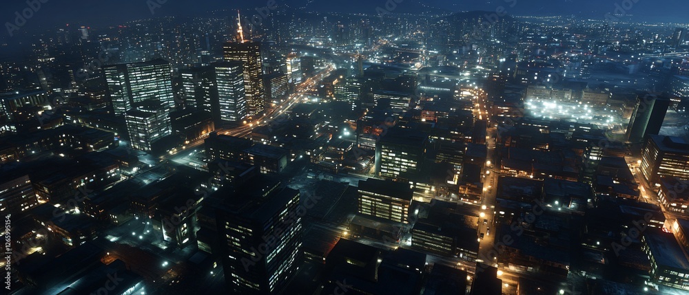 Fototapeta premium Breathtaking Aerial Overview of Johannesburg's Shimmering Cityscape