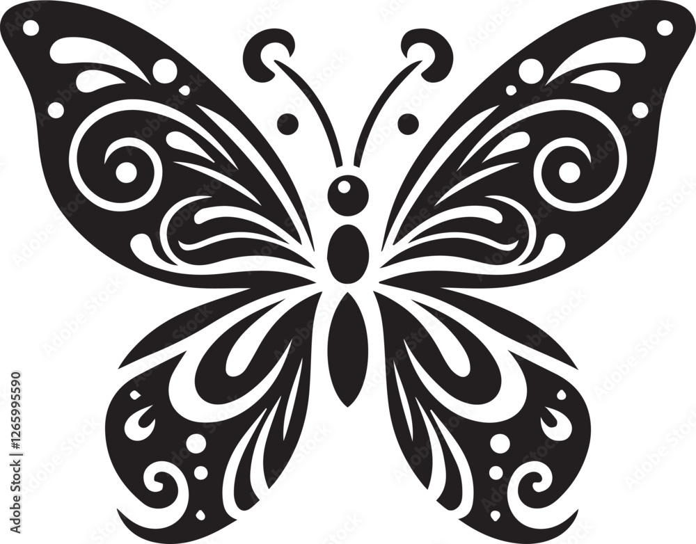 silhouette of a butterfly with wings vector icon silhouette of a butterfly with wings vector icon