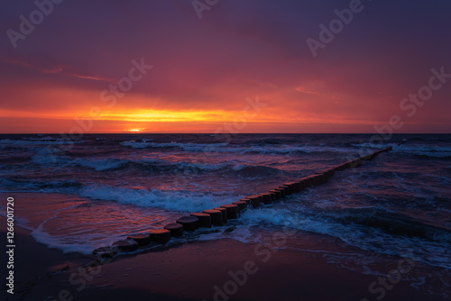 Fototapeta Naklejka Na Ścianę i Meble -  sea wall at the baltic sea in germany