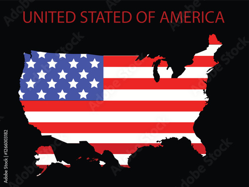 Map of the United States with state names and geographic 