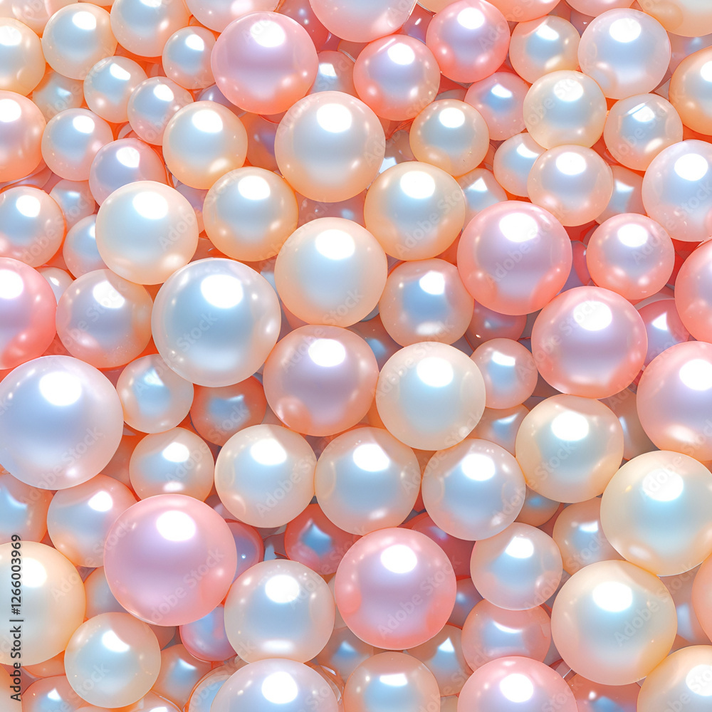 A vibrant collection of glossy pastel pearls scattered across a surface, creating a playful and elegant atmosphere A vibrant collection of glossy pastel pearls scattered across a surface, creating a playful and elegant atmosphere
