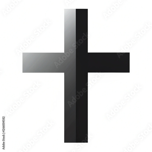 Minimalist black cross symbol. represents faith, spirituality, and religion in a simple and modern design.vector illustration with a white background.