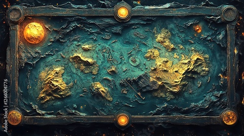 Wallpaper Mural Exploring a fantasy map digital art creative design environment vibrant colors top-down view adventure concept Torontodigital.ca