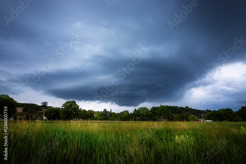 Fototapeta Naklejka Na Ścianę i Meble -  storm cell above saxony, germany