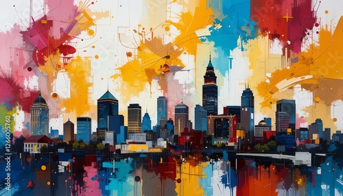 Atlanta, Georgia City Skyline abstract painting