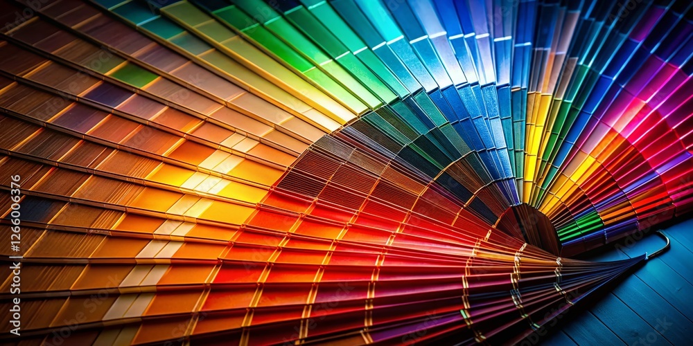 Obraz premium Night Photography: Vibrant Paint Swatch Fan, Artistic Color Explosion