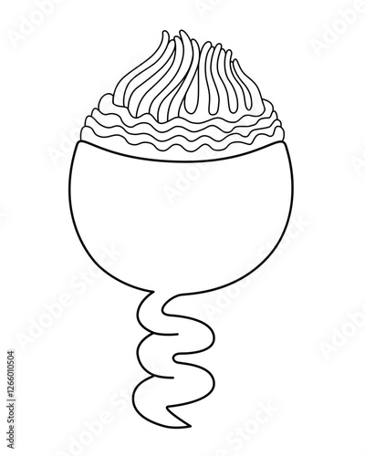 Suvoy ciliates - microorganism - vector linear illustration for coloring. Outline. Infusoria suvoyka - a representative of the microworld, a picture for a coloring book. phylum Ciliophora	