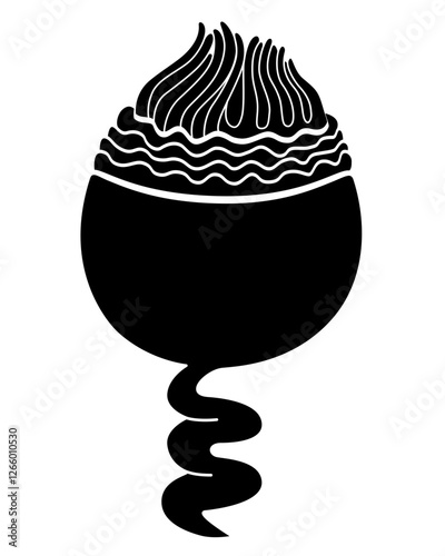 Infusoria suvoy - microorganism - vector silhouette illustration for logo or pictogram. Ciliate is a representative of the microcosm. phylum Ciliophora - icon or sign for identity.	