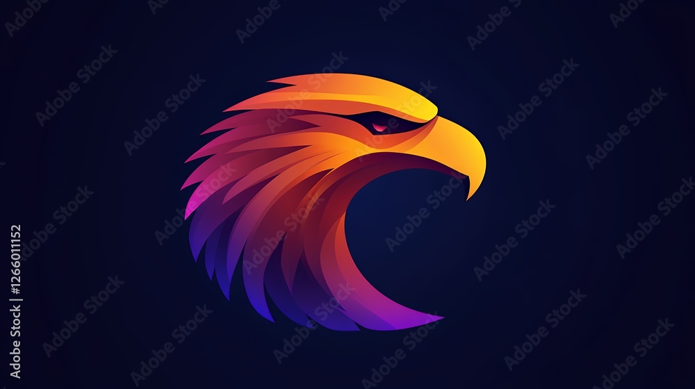 Fototapeta premium Colorful Eagle Design With Striking Hues Showcasing a Powerful and Graceful Bird in a Modern Artistic Style