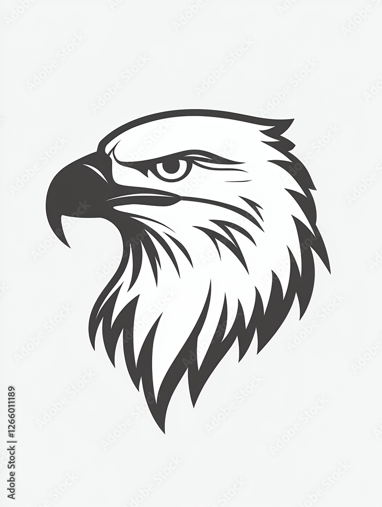 Powerful Eagle Head Illustration Featuring Bold Lines and Intricate Feather Details Designed for Nature Enthusiasts and Wildlife Lovers Powerful Eagle Head Illustration Featuring Bold Lines and Intricate Feather Details Designed for Nature Enthusiasts and Wildlife Lovers