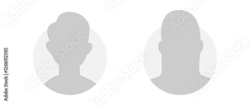 Vector flat illustration. Icons of man and woman. Avatar, user profile, person icon, profile picture. Suitable for social media profiles, icons, screensavers and as a template. Business concept.