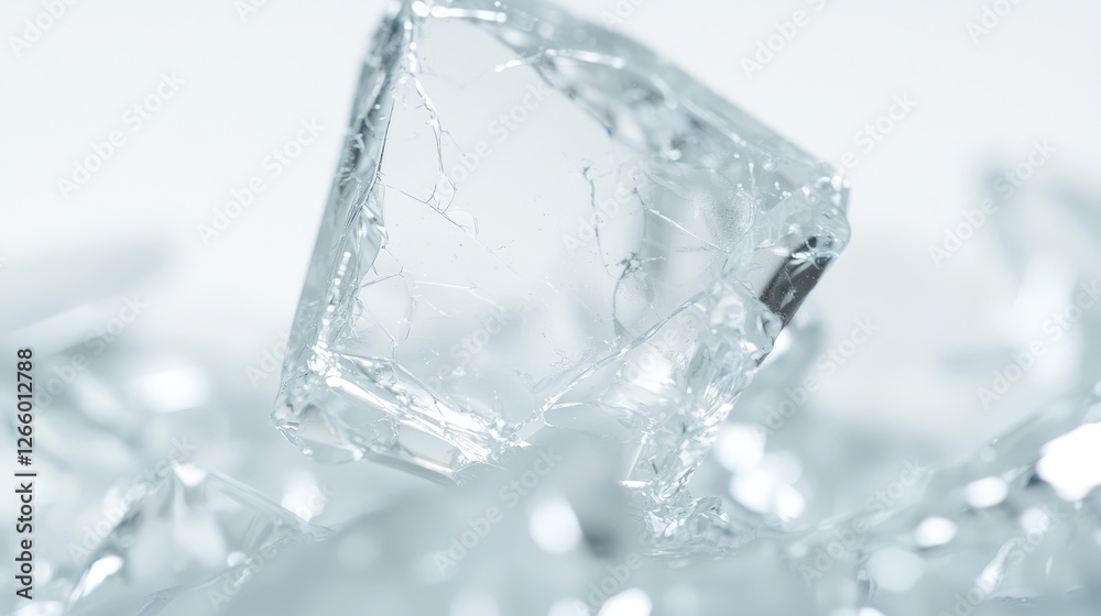 Close-up of melting ice cubes on white background Close-up of melting ice cubes on white background