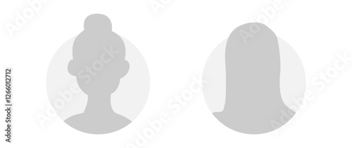 Vector flat illustration. Icons of man and woman. Avatar, user profile, person icon, profile picture. Suitable for social media profiles, icons, screensavers and as a template. Business concept.