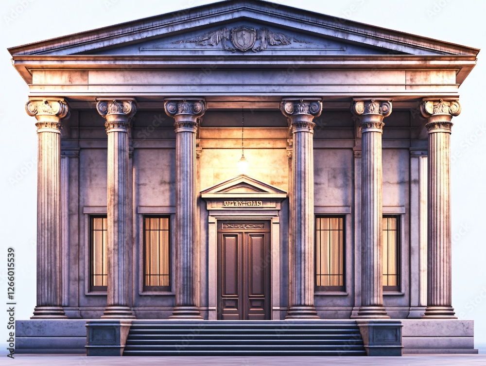 Fototapeta premium Intricate Courthouse Architectural Structure Icon