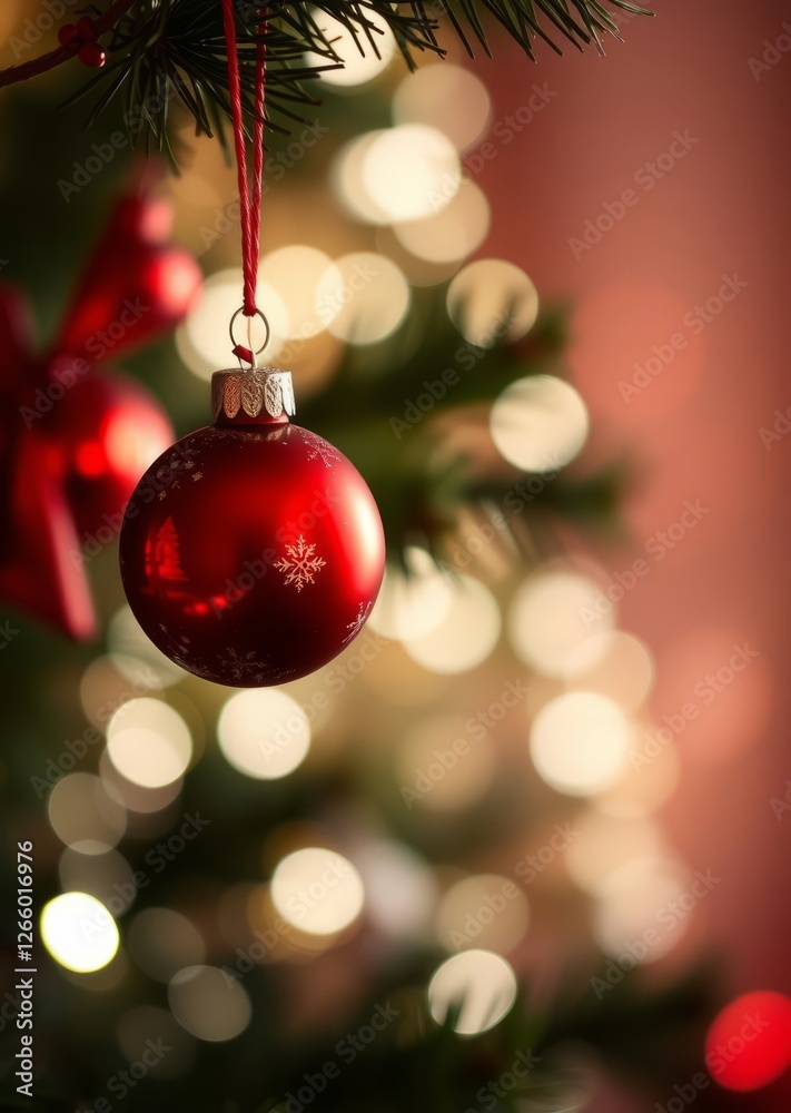 Christmas ball red tree ornament decorative hanger with a bokeh blur background bokeh red bokeh abstract background glow design light texture effect sparkle Christmas ball red tree ornament decorative hanger with a bokeh blur background bokeh red bokeh abstract background glow design light texture effect sparkle