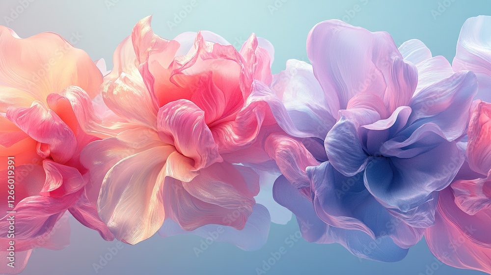 Delicate floral arrangement studio setting digital artwork soft colors close-up serenity and beauty in nature Delicate floral arrangement studio setting digital artwork soft colors close-up serenity and beauty in nature