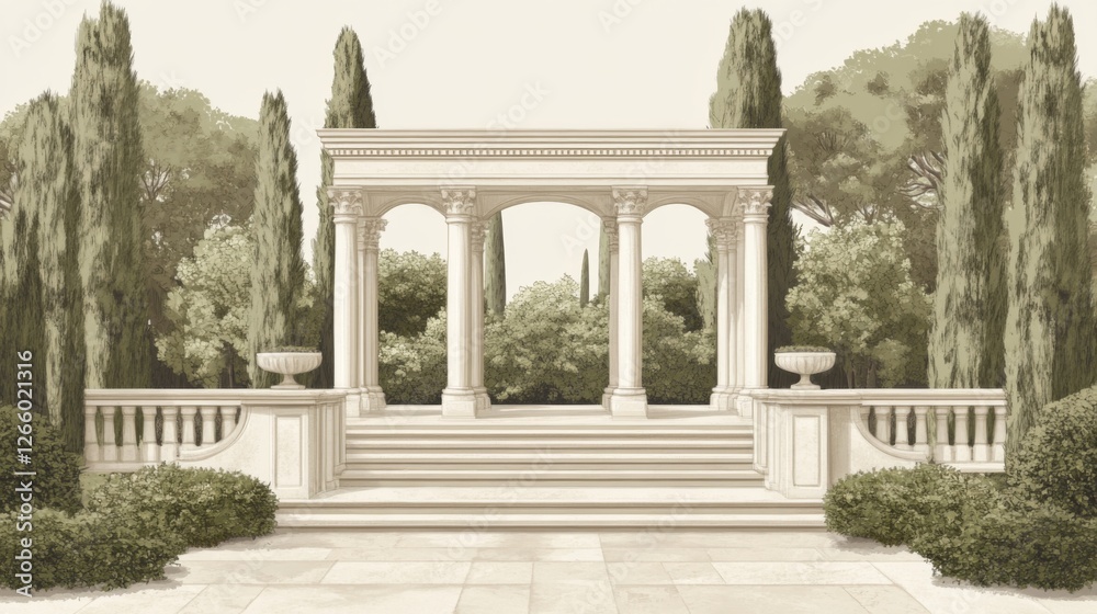 Fototapeta premium Classical Gazebo in a Park Scene