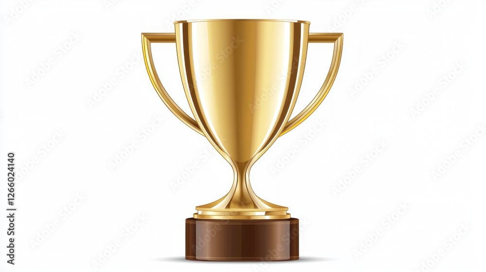 Fototapeta premium Gold Trophy Isolated on White Background