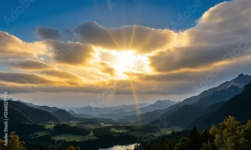 sunset over the mountains