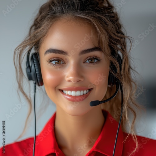 Smiling Female Employee in Retail or Hospitality Service