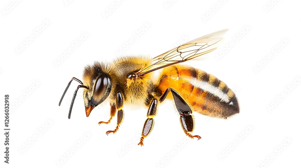 Honeybee Isolated On White Background Honeybee Isolated On White Background