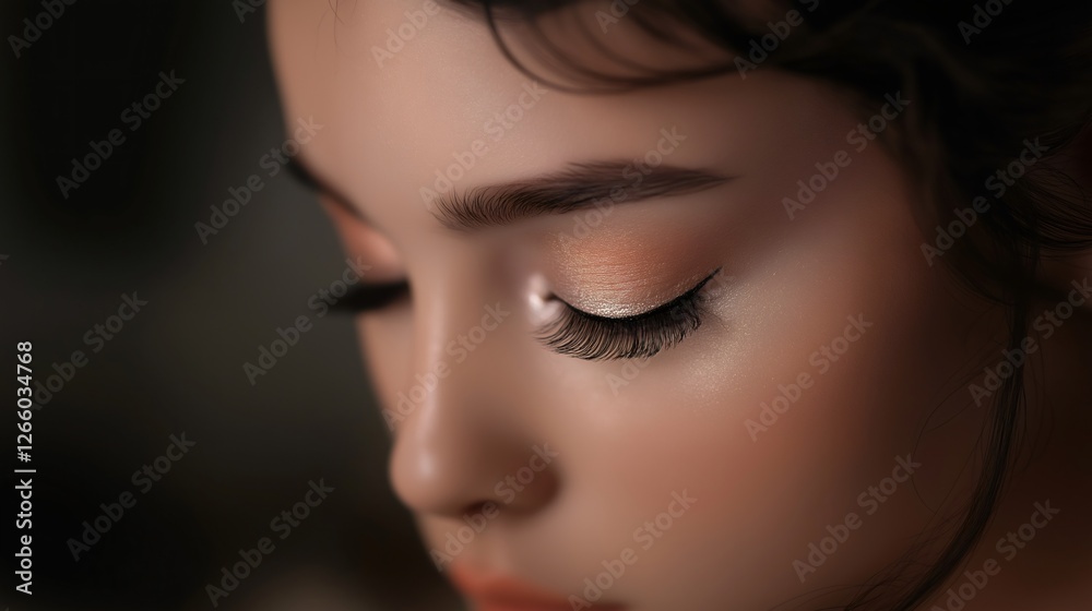 Close-Up of Eye with Dramatic Lashes: A close-up shot of a woman's eye, showcasing long, dark eyelashes that create a captivating and dramatic effect. The soft. Close-Up of Eye with Dramatic Lashes: A close-up shot of a woman's eye, showcasing long, dark eyelashes that create a captivating and dramatic effect. The soft.