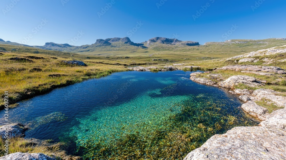 Fototapeta premium Clear mountain pool, Scottish Highlands landscape